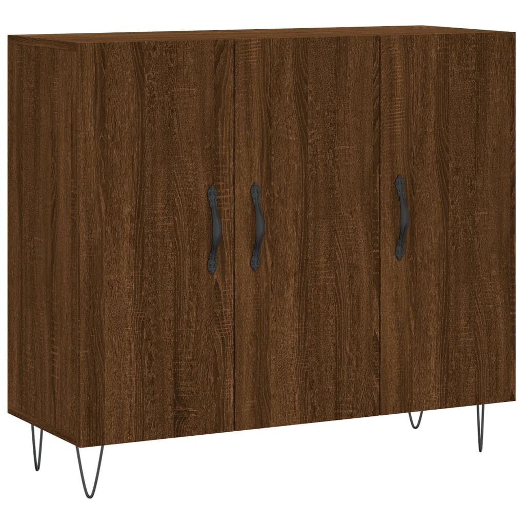 Brown oak sideboard 90x34x80 cm engineered wood