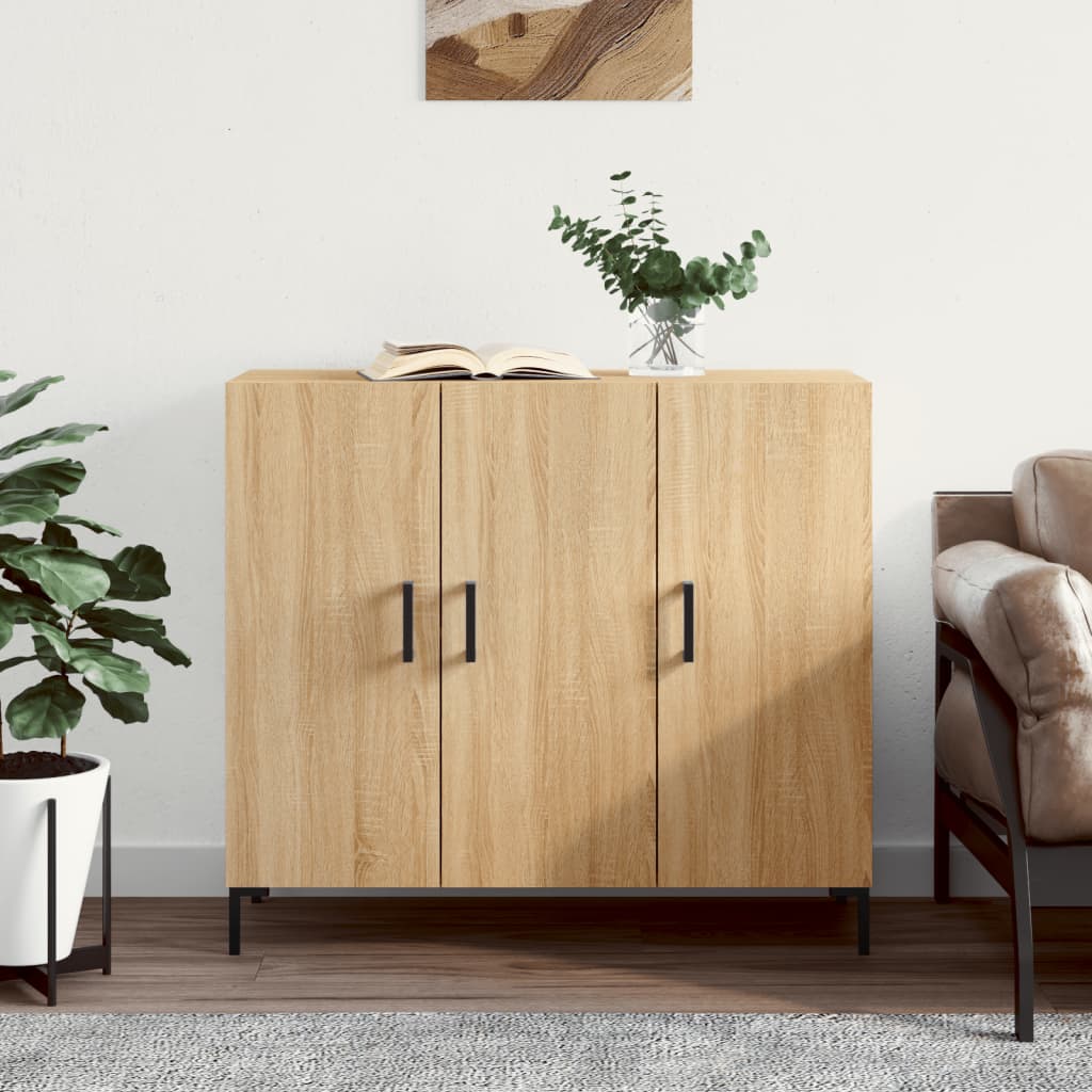 Sonoma oak sideboard 90x34x80 cm engineered wood