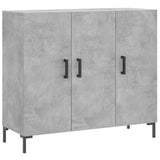 Concrete gray sideboard 90x34x80 cm engineered wood