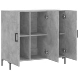 Concrete gray sideboard 90x34x80 cm engineered wood