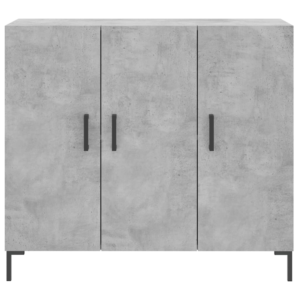 Concrete gray sideboard 90x34x80 cm engineered wood