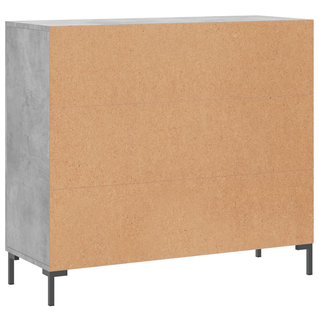 Concrete gray sideboard 90x34x80 cm engineered wood