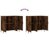 Buffet chêne fumé 90x34x80 cm bois d'ingénierie