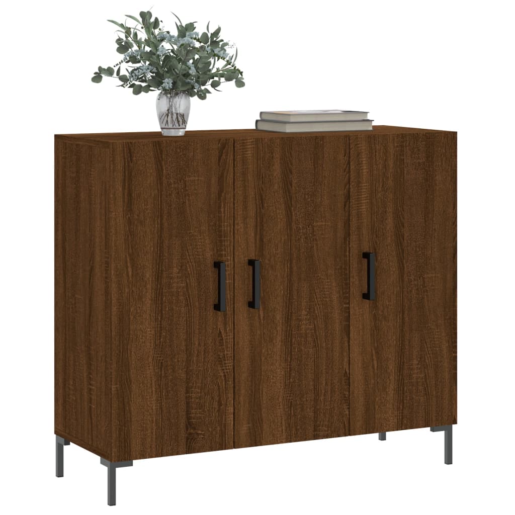 Brown oak sideboard 90x34x80 cm engineered wood