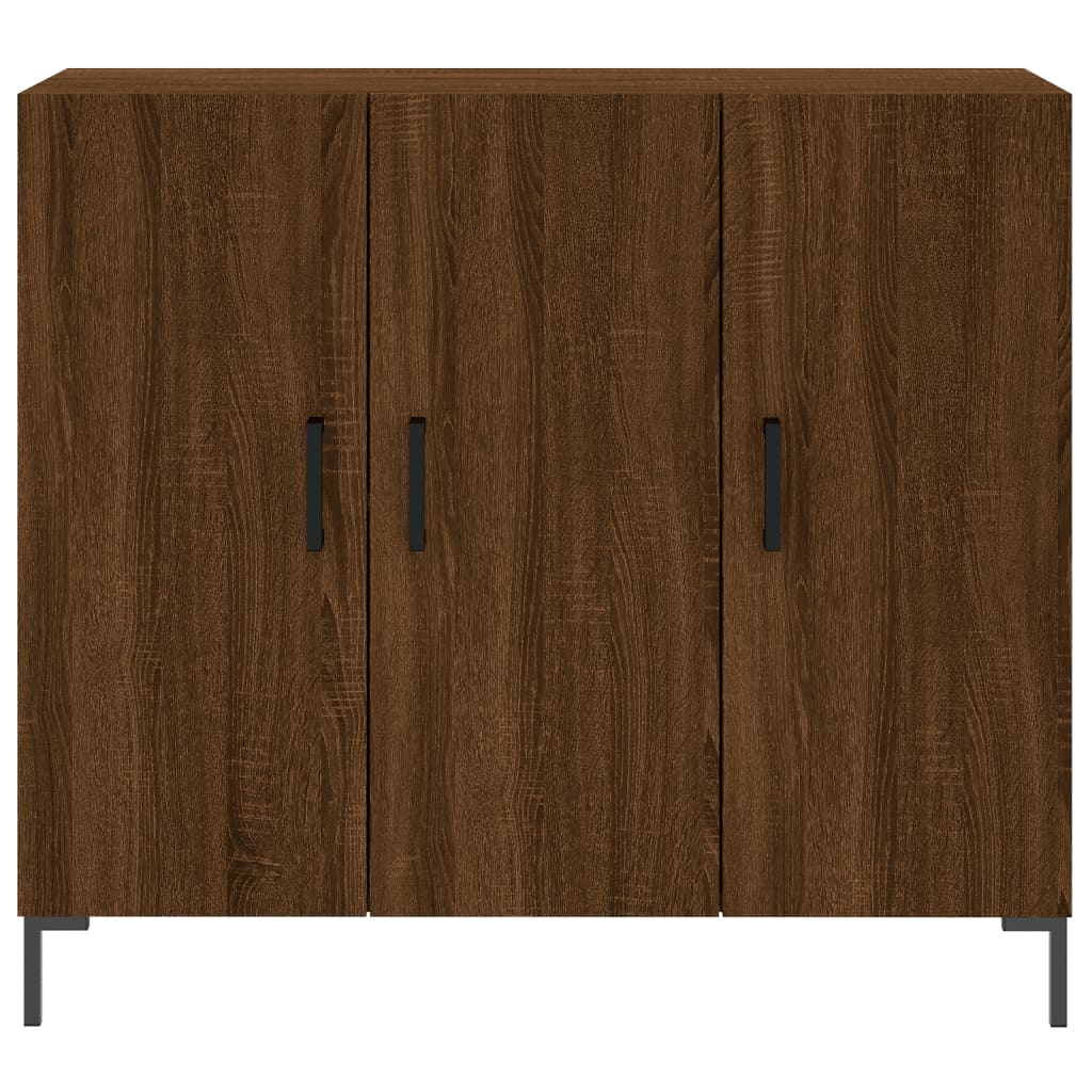 Brown oak sideboard 90x34x80 cm engineered wood