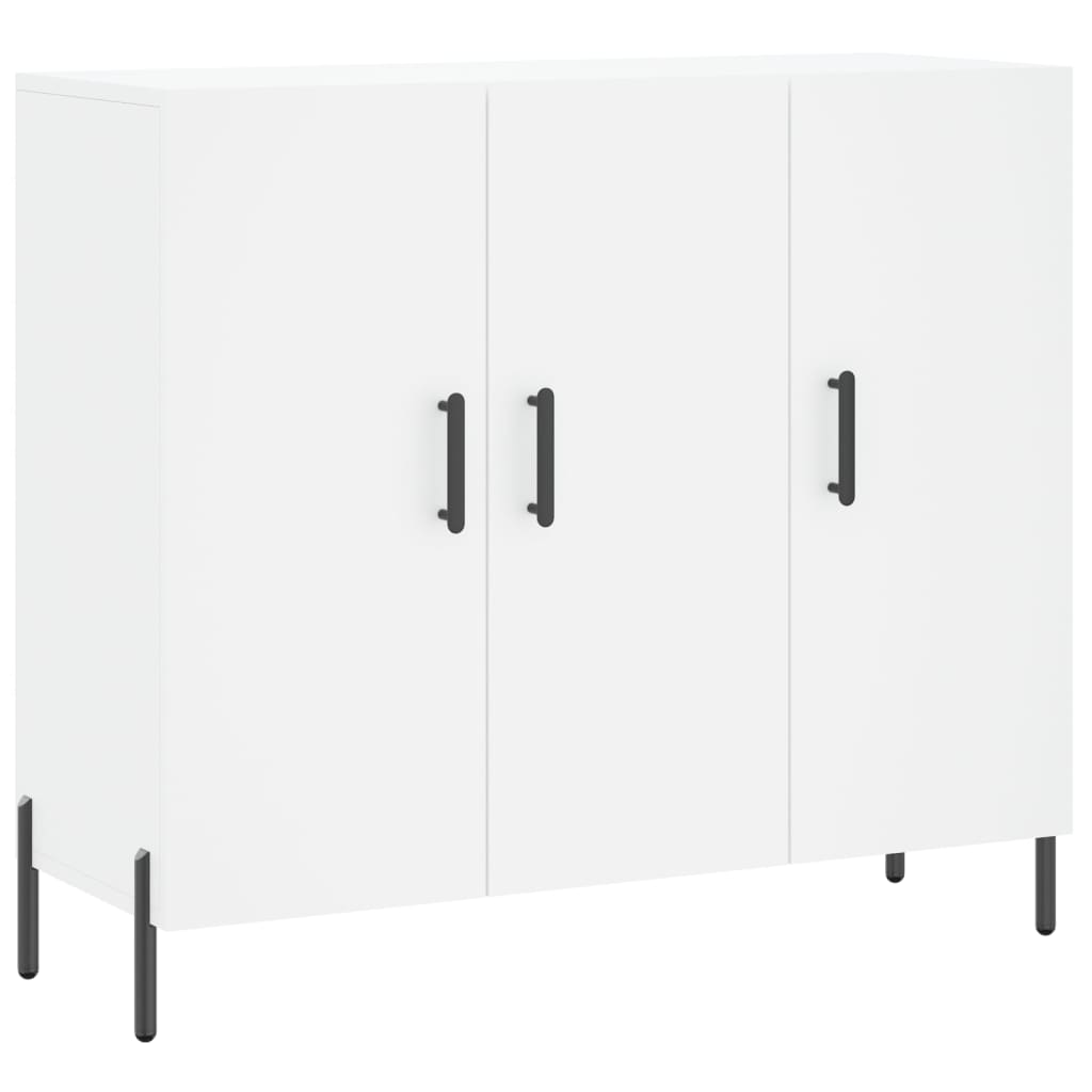 White sideboard 90x34x80 cm engineered wood