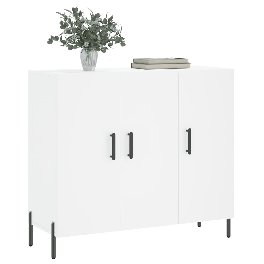 White sideboard 90x34x80 cm engineered wood