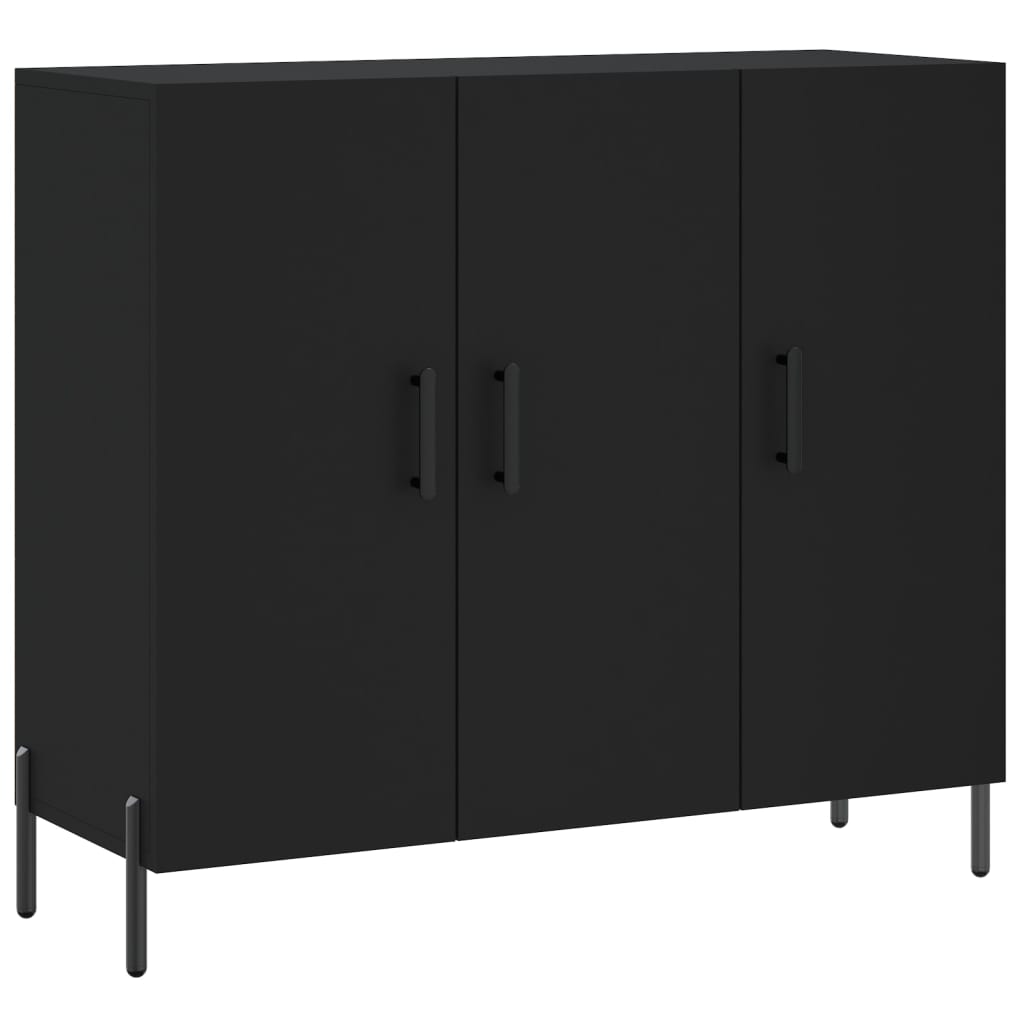 Schwarzes Sideboard 90x34x80 cm aus Holzwerkstoff