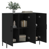 Schwarzes Sideboard 90x34x80 cm aus Holzwerkstoff