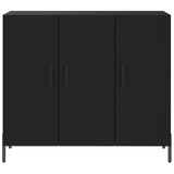 Schwarzes Sideboard 90x34x80 cm aus Holzwerkstoff