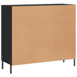 Schwarzes Sideboard 90x34x80 cm aus Holzwerkstoff