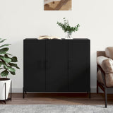 Schwarzes Sideboard 90x34x80 cm aus Holzwerkstoff