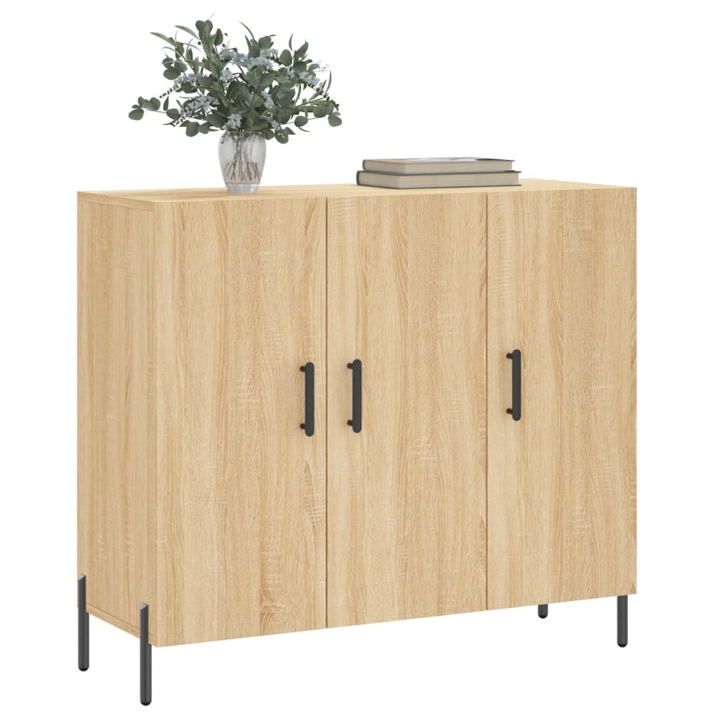 Buffet chêne sonoma 90x34x80 cm bois d'ingénierie