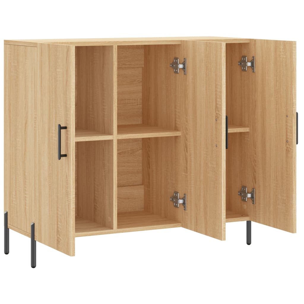 Buffet chêne sonoma 90x34x80 cm bois d'ingénierie