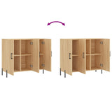 Buffet chêne sonoma 90x34x80 cm bois d'ingénierie