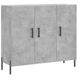 Concrete gray sideboard 90x34x80 cm engineered wood