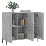 Concrete gray sideboard 90x34x80 cm engineered wood