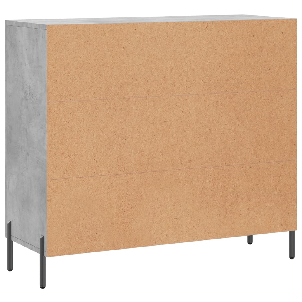 Concrete gray sideboard 90x34x80 cm engineered wood