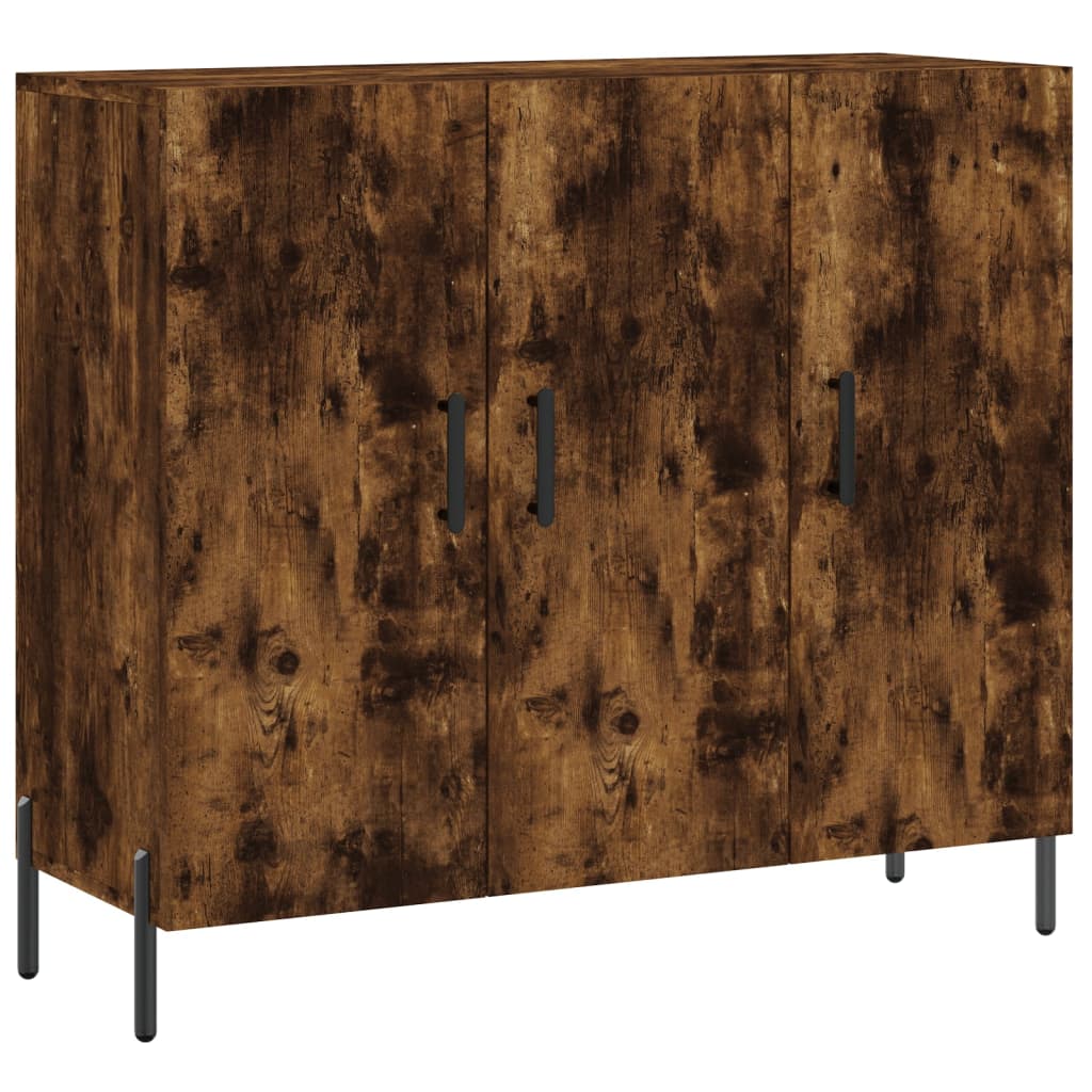 Smoked oak sideboard 90x34x80 cm engineered wood