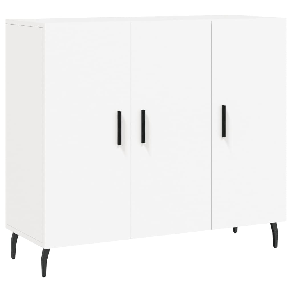 White sideboard 90x34x80 cm engineered wood