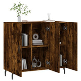 Smoked oak sideboard 90x34x80 cm engineered wood