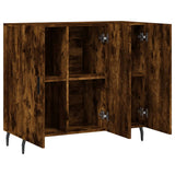 Smoked oak sideboard 90x34x80 cm engineered wood