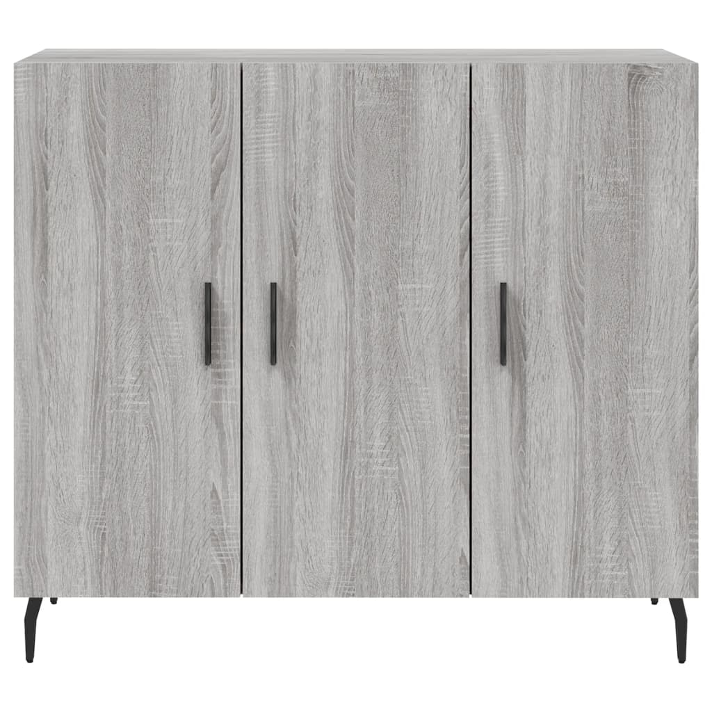 Sonoma graues Sideboard 90x34x80 cm, Holzwerkstoff