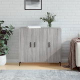 Sonoma graues Sideboard 90x34x80 cm, Holzwerkstoff