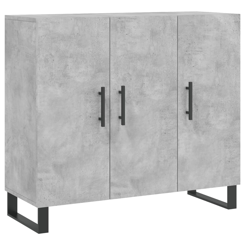 Buffet gris béton 90x34x80 cm bois d'ingénierie