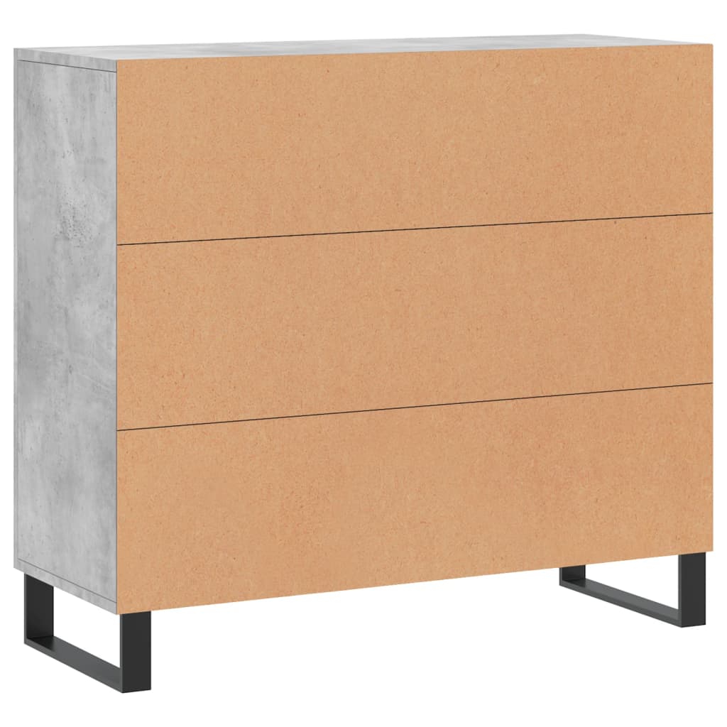 Buffet gris béton 90x34x80 cm bois d'ingénierie