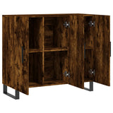 Buffet chêne fumé 90x34x80 cm bois d'ingénierie