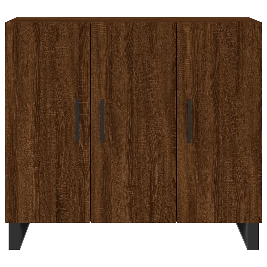 Brown oak sideboard 90x34x80 cm engineered wood