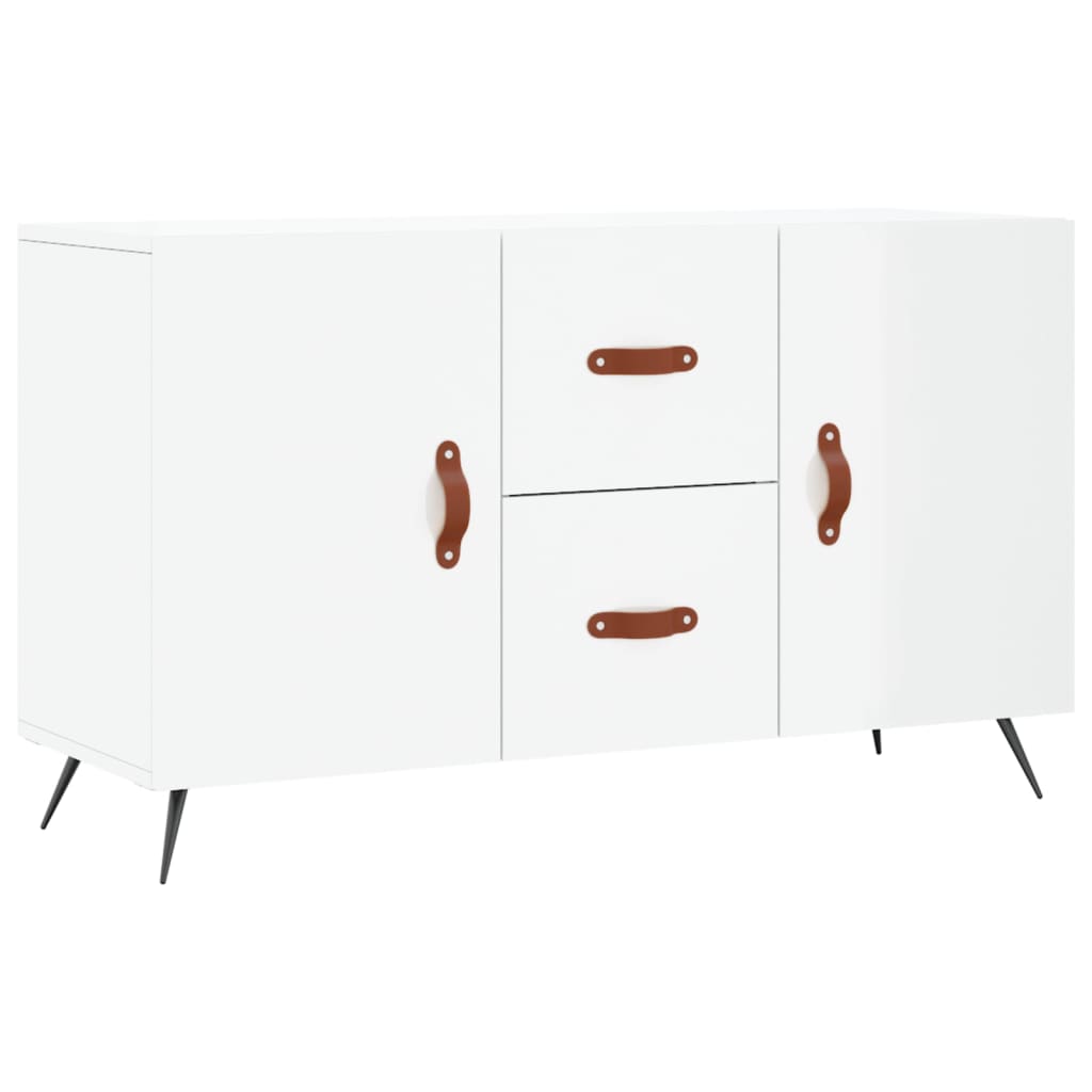 Buffet blanc brillant 100x36x60 cm bois d'ingénierie