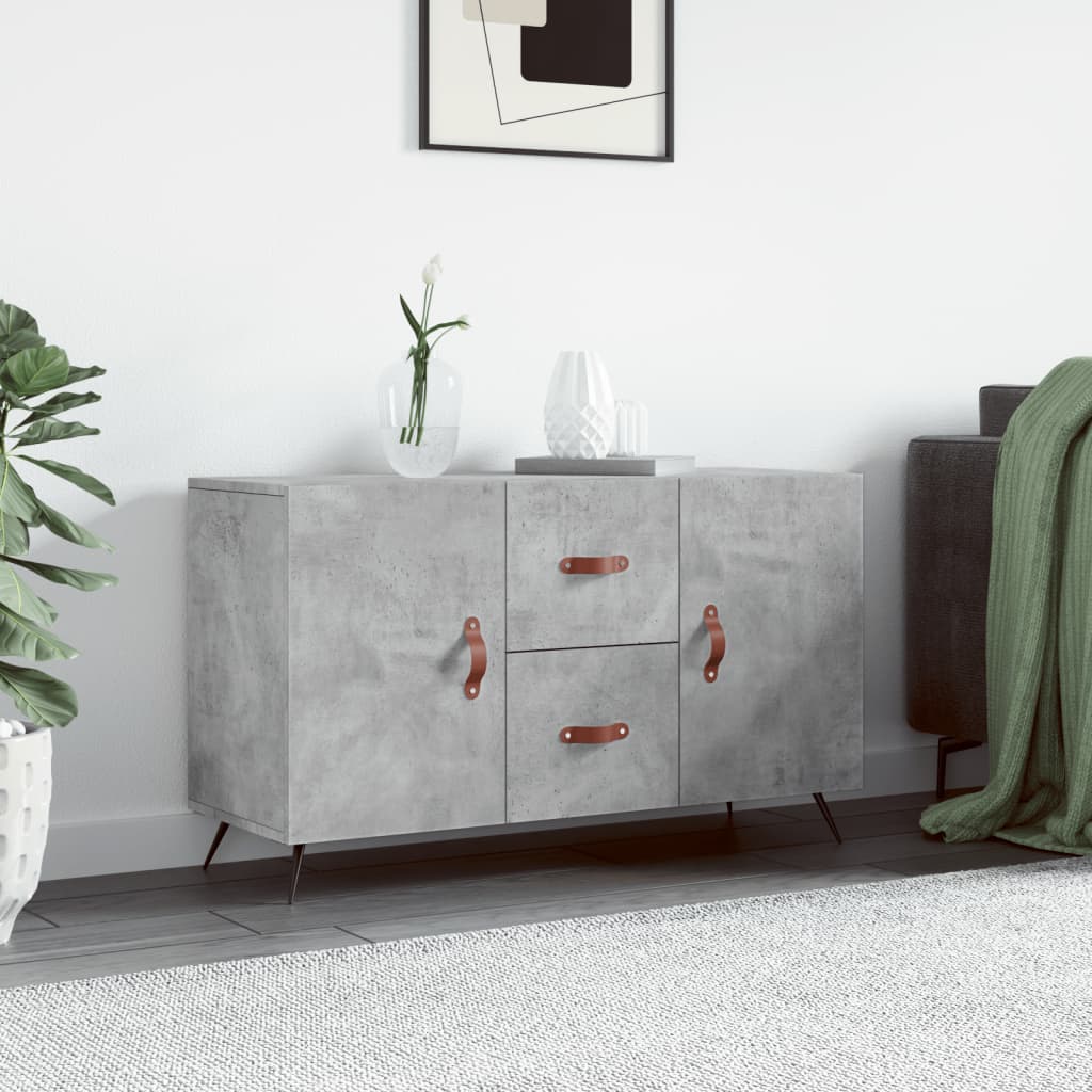 Concrete gray sideboard 100x36x60 cm engineered wood