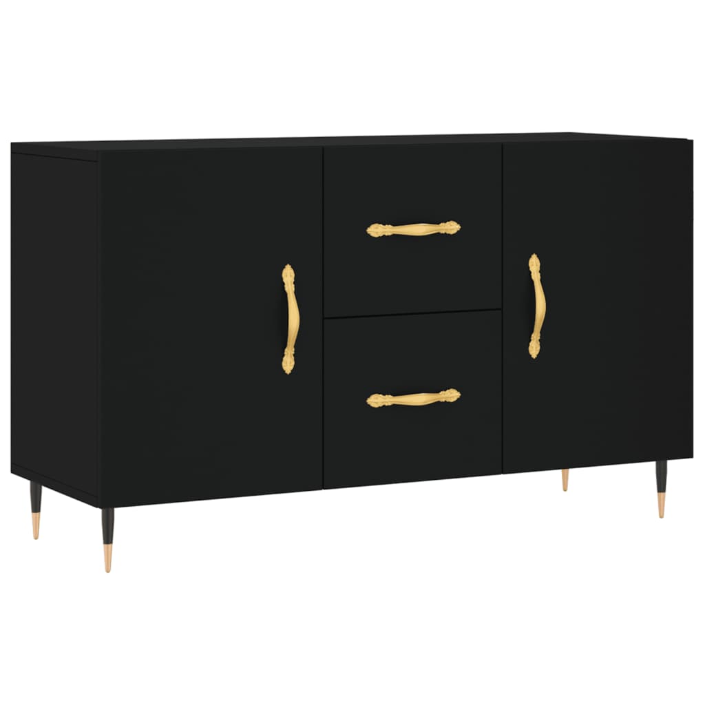 Buffet noir 100x36x60 cm bois d'ingénierie