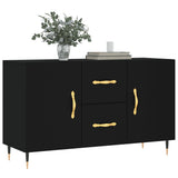 Buffet noir 100x36x60 cm bois d'ingénierie