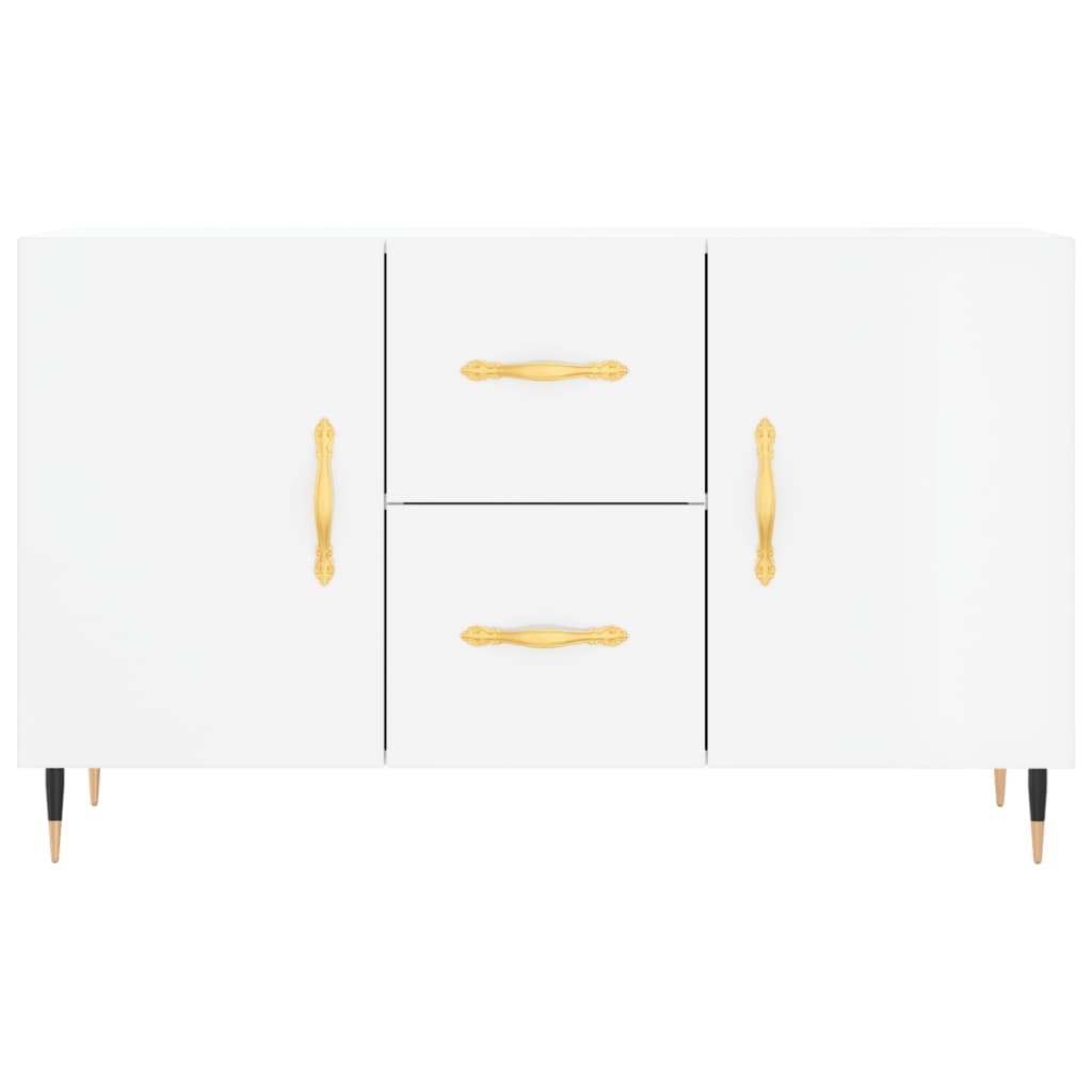 Buffet blanc brillant 100x36x60 cm bois d'ingénierie