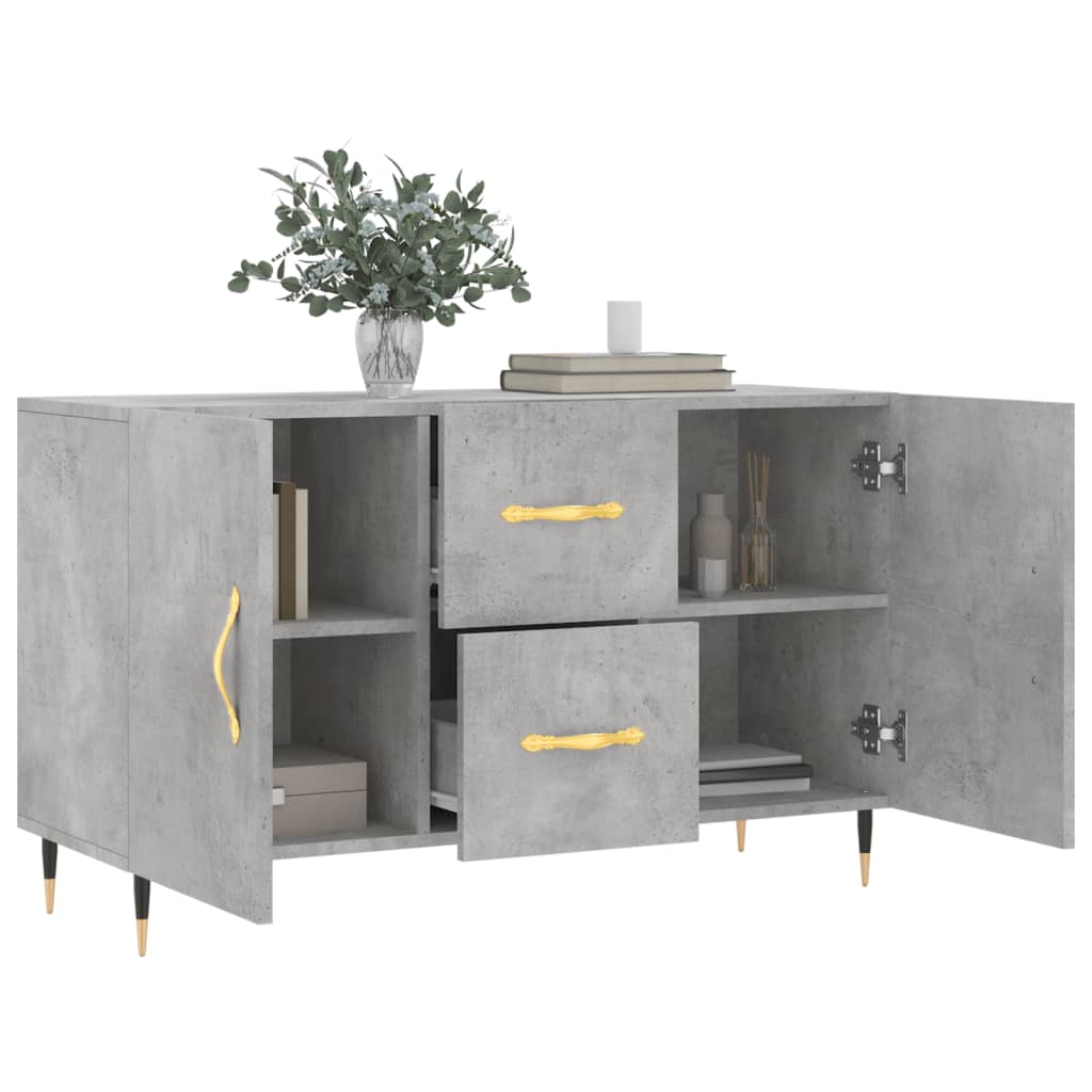 Buffet gris béton 100x36x60 cm bois d'ingénierie