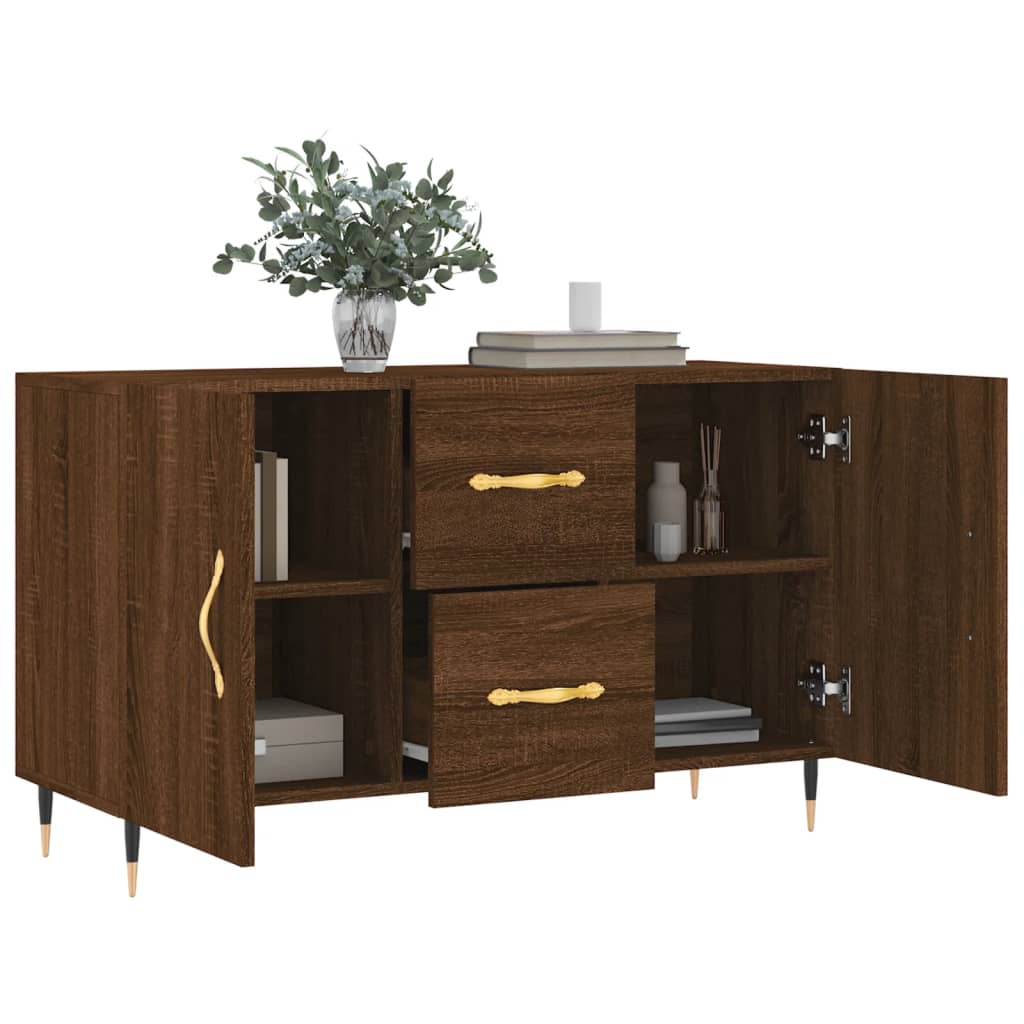 Brown oak sideboard 100x36x60 cm engineered wood