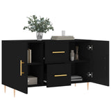 Buffet noir 100x36x60 cm bois d'ingénierie