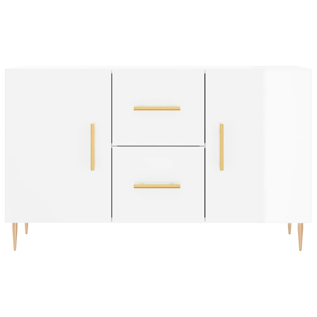 Buffet blanc brillant 100x36x60 cm bois d'ingénierie