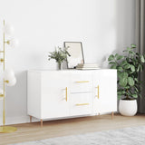 Buffet blanc brillant 100x36x60 cm bois d'ingénierie