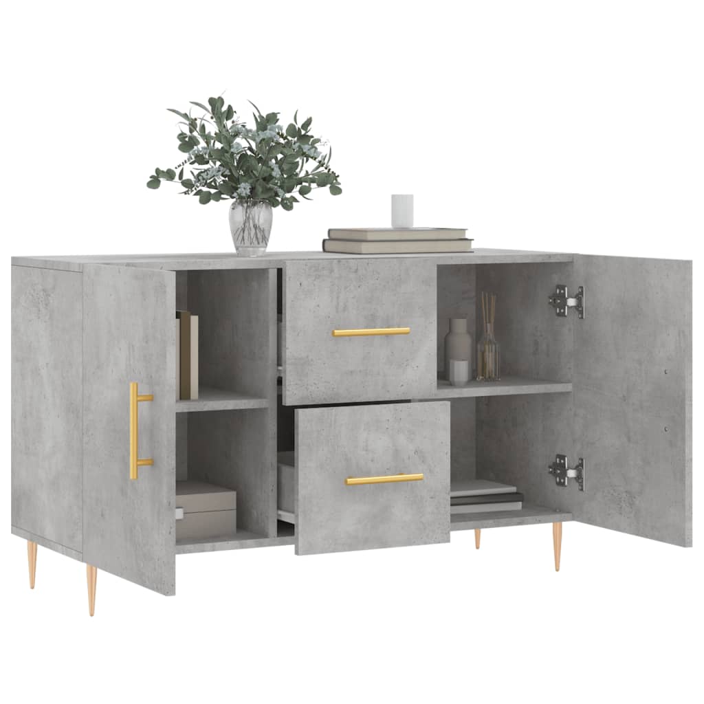 Concrete gray sideboard 100x36x60 cm engineered wood