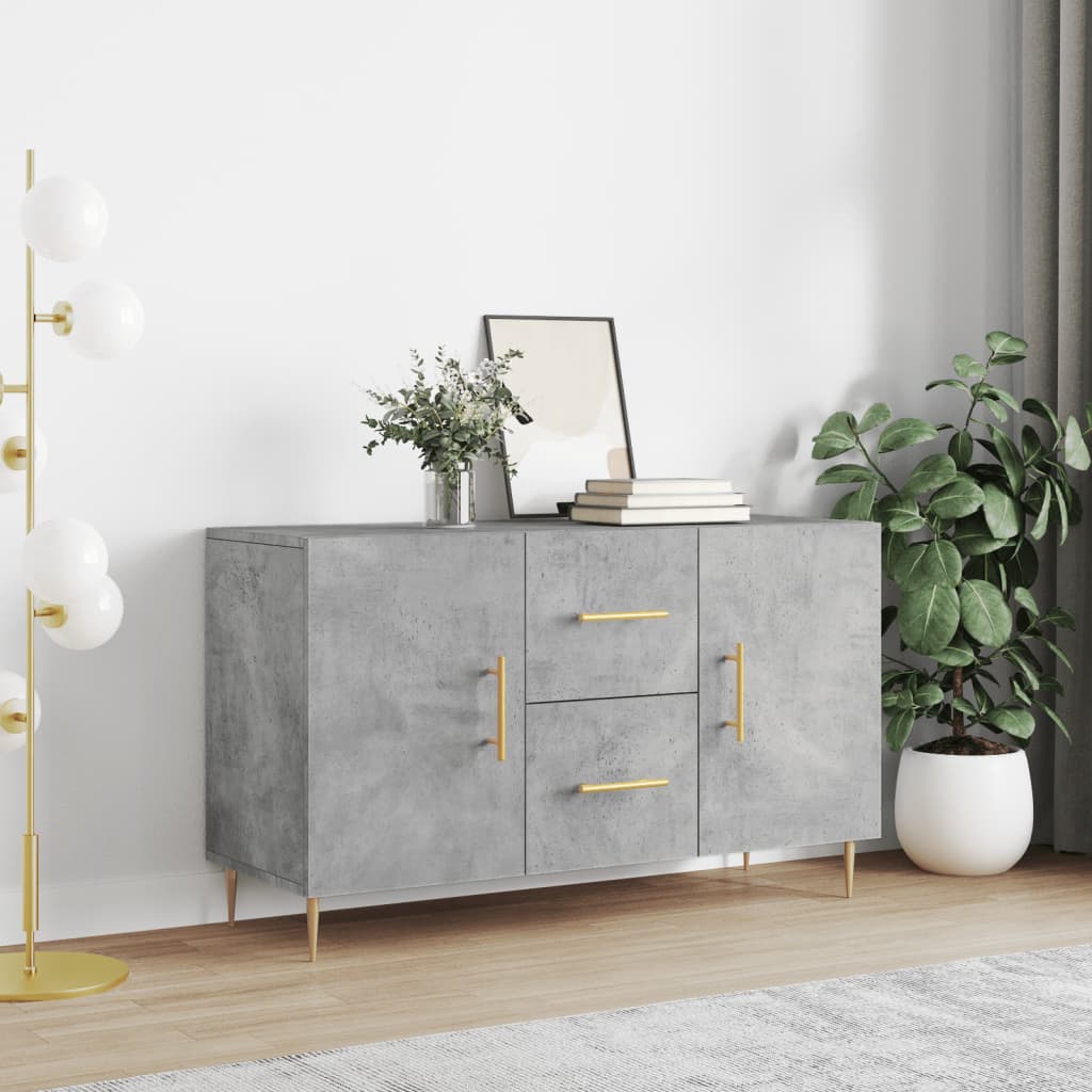 Concrete gray sideboard 100x36x60 cm engineered wood