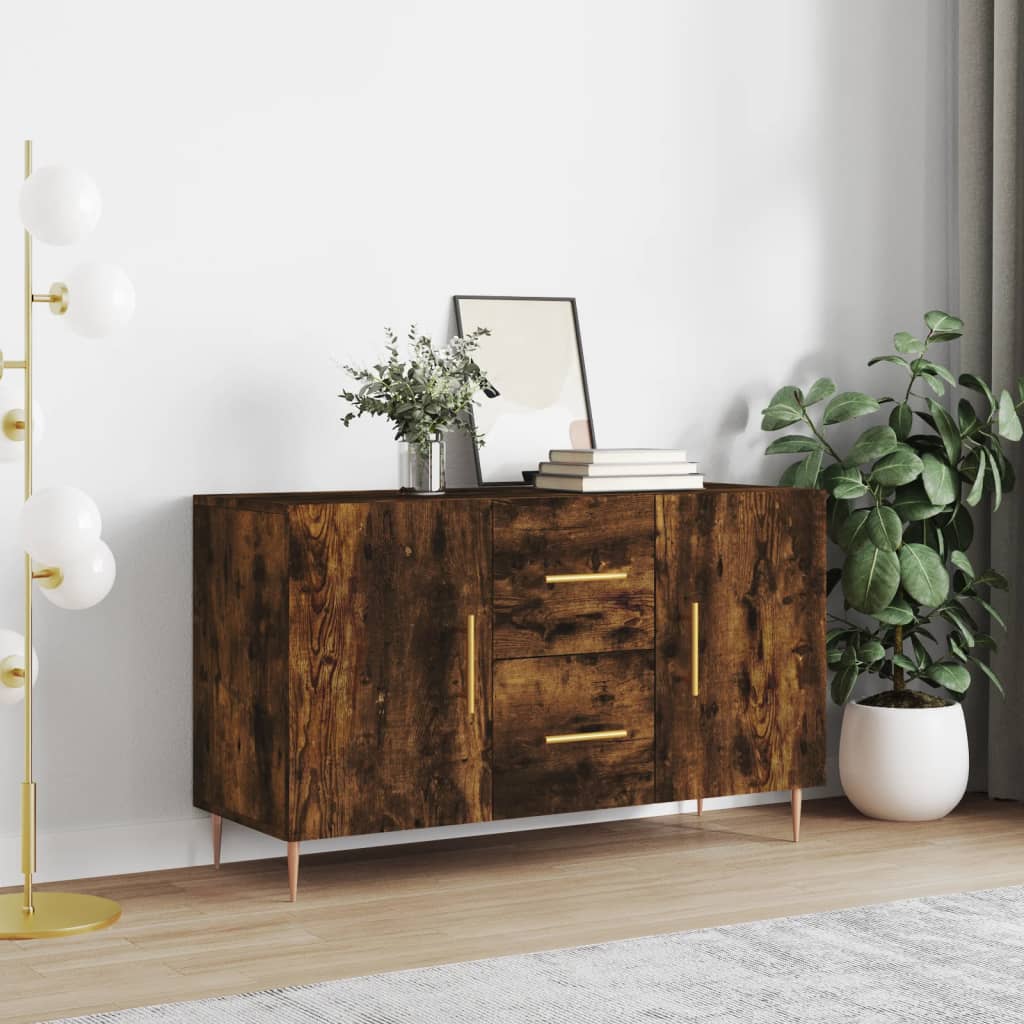 Smoked oak sideboard 100x36x60 cm engineered wood