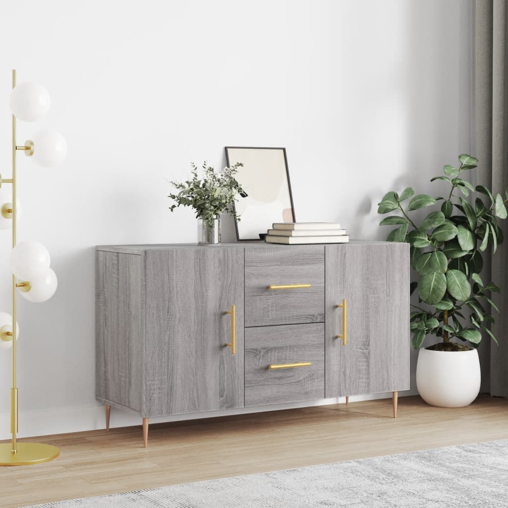 Sonoma graues Sideboard 100x36x60 cm, Holzwerkstoff