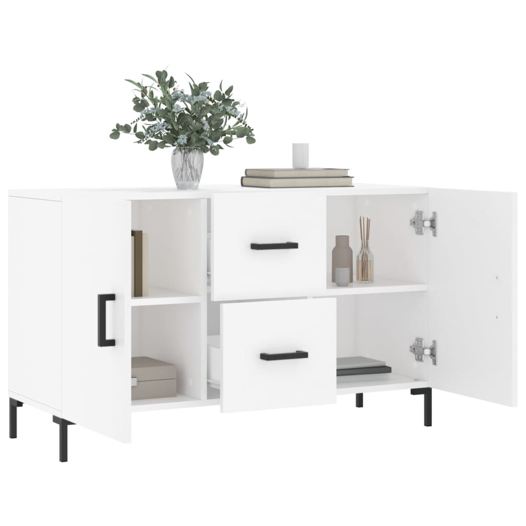 Buffet blanc 100x36x60 cm bois d'ingénierie