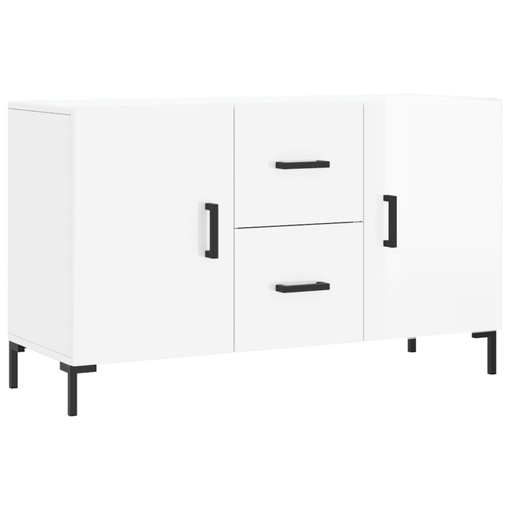 Buffet blanc brillant 100x36x60 cm bois d'ingénierie