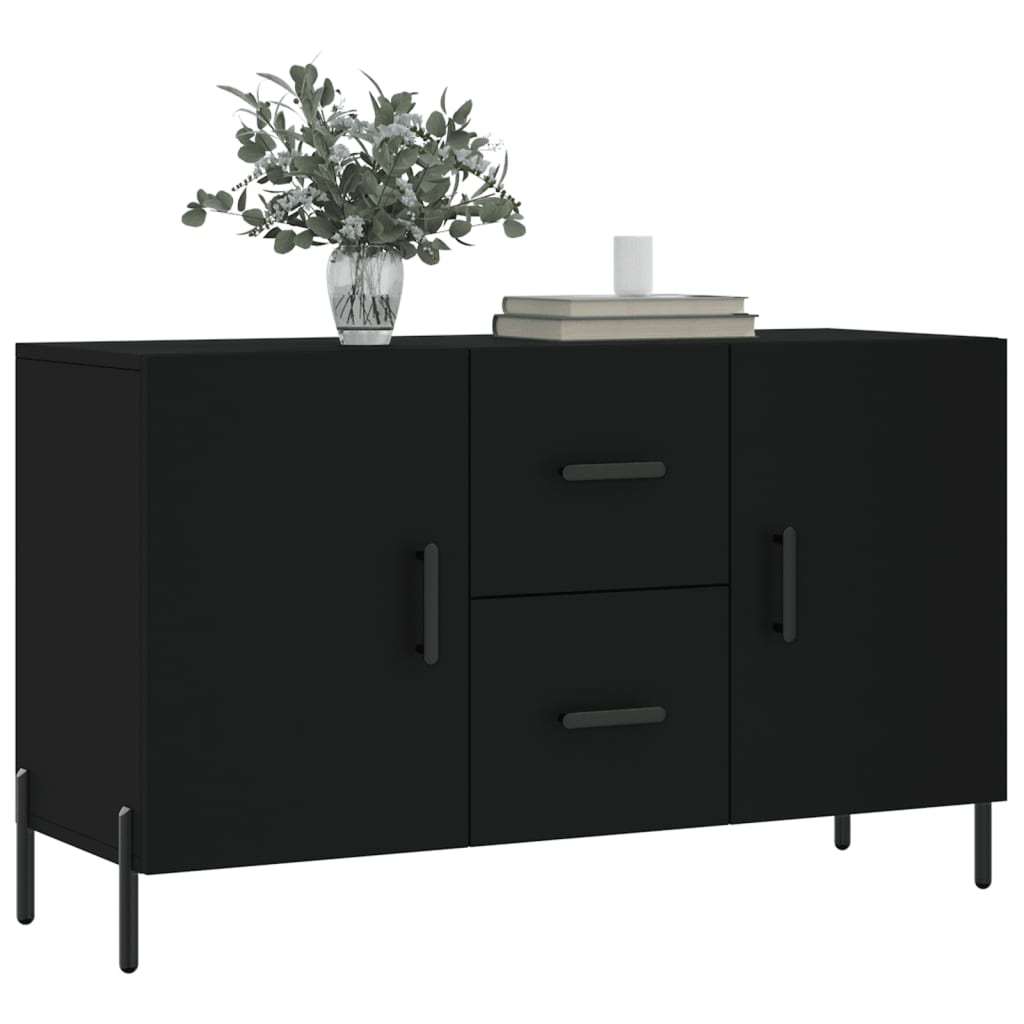 Buffet noir 100x36x60 cm bois d'ingénierie