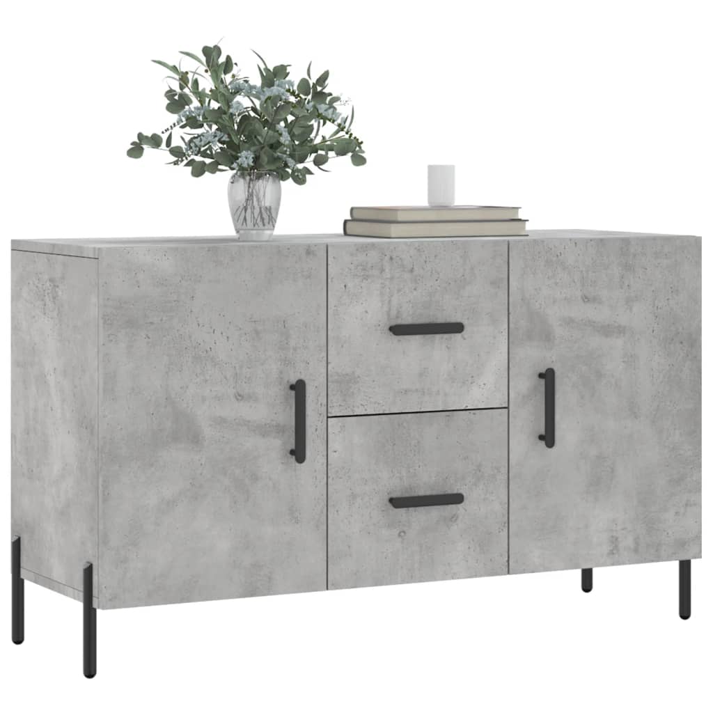 Buffet gris béton 100x36x60 cm bois d'ingénierie